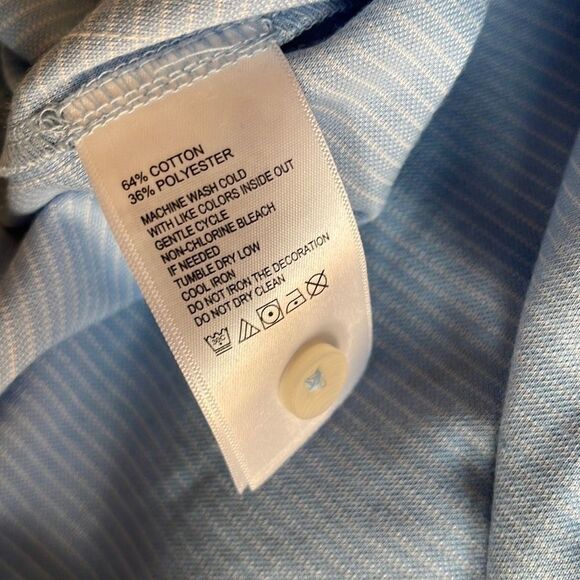 Tommy Bahama Mens Polo Shirt Short Sleeve Light‎ Blue Striped Size Small - Picture 6 of 6